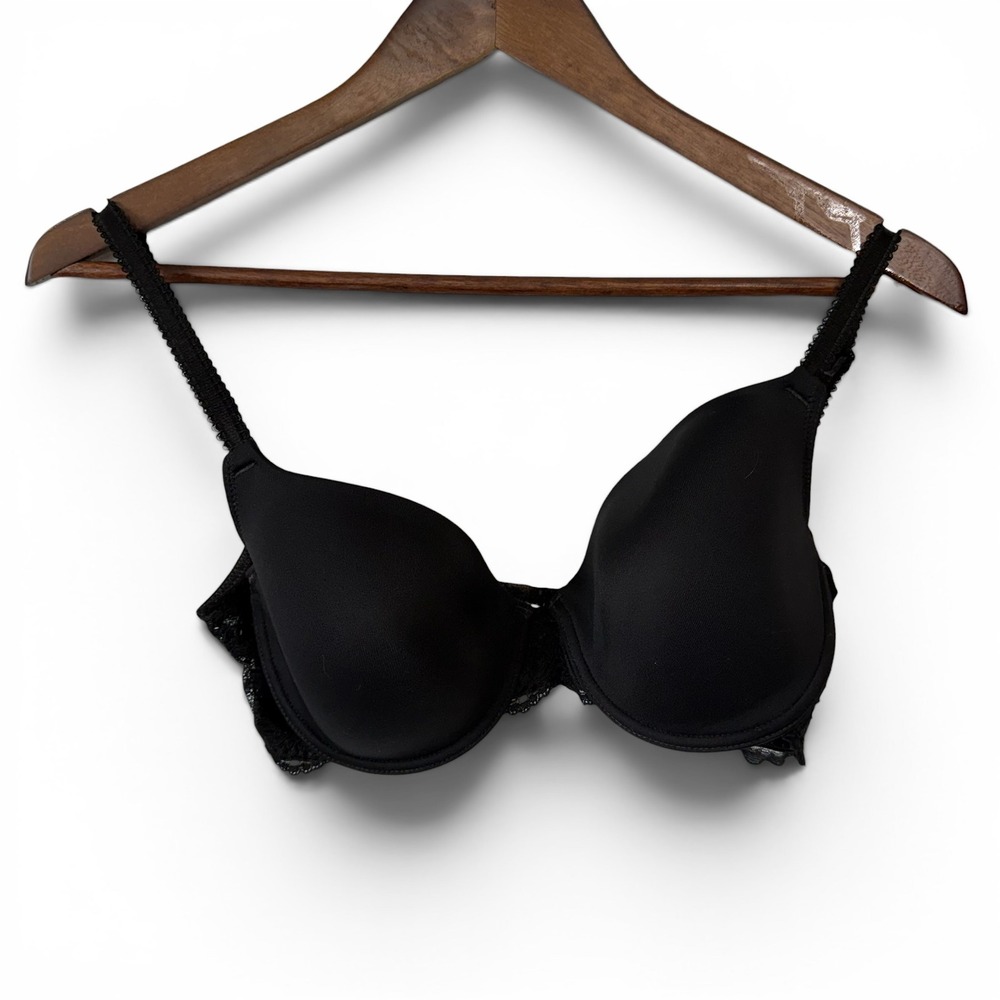 Wacoal Underwire Bra 32D‎ Black Lace Trim Adjustable Straps 855140 Everyday